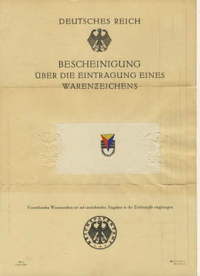 Urkunde ber unser Warenzeichen, 1929